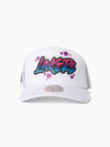 L.A Lakers Airbrush Script Trucker Cap