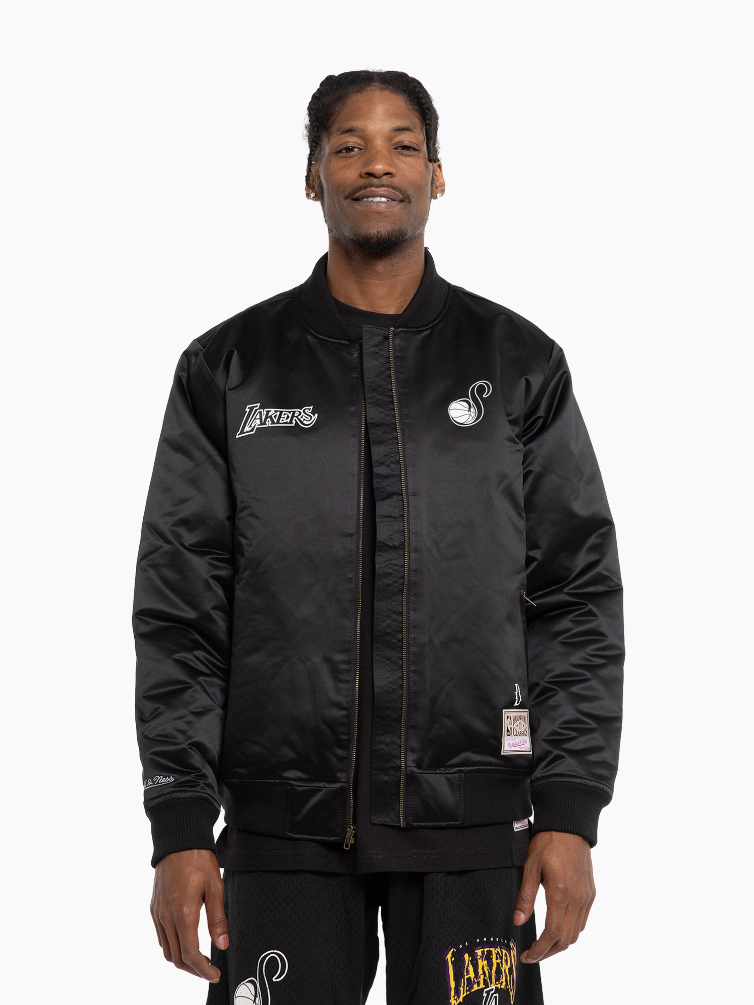 Suga x Mitchell & Ness L.A Lakers Glitch Bomber Jacket