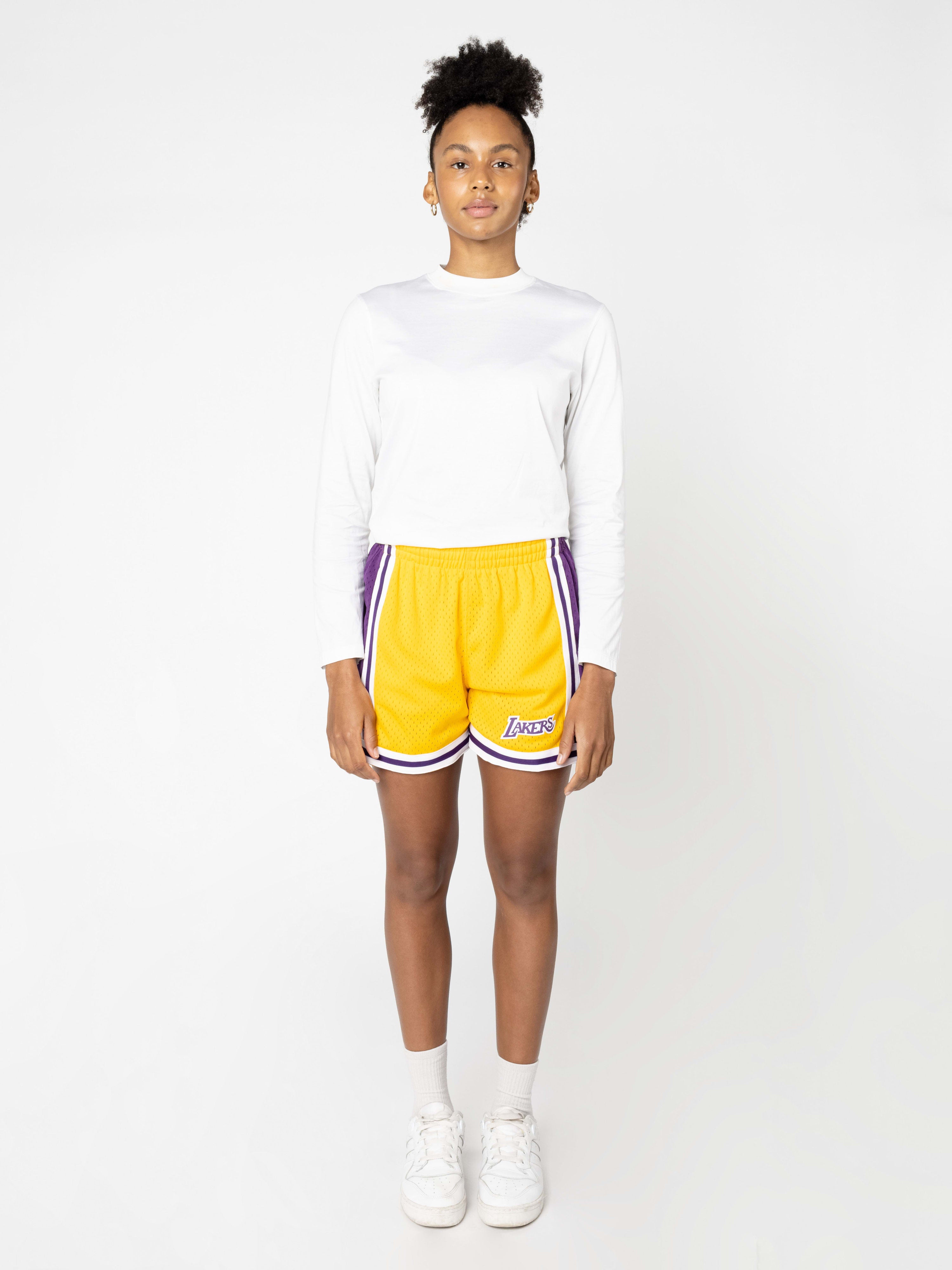 Lakers on sale gold shorts